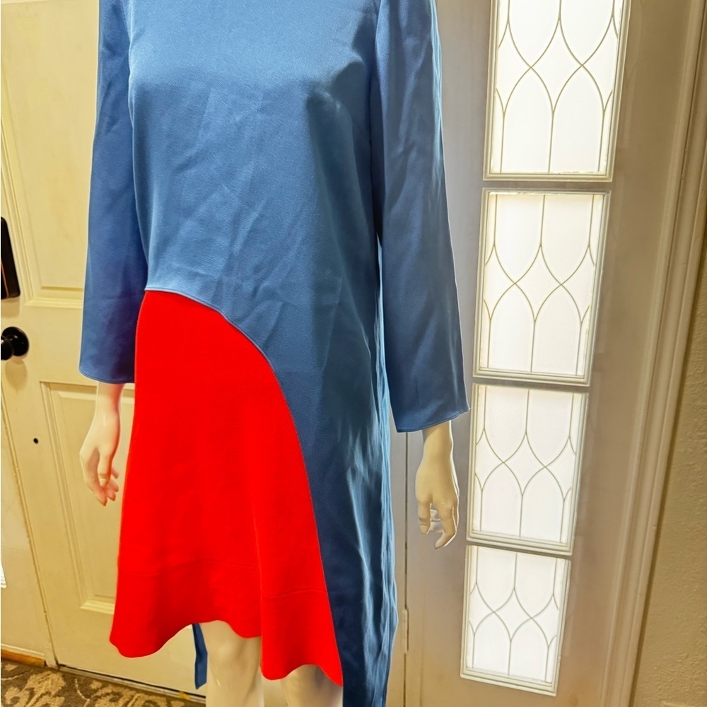 Veronica Beard Women Blue Rome High-Low Asymmetrical Tunic Top Size 2 - Picture 8 of 15